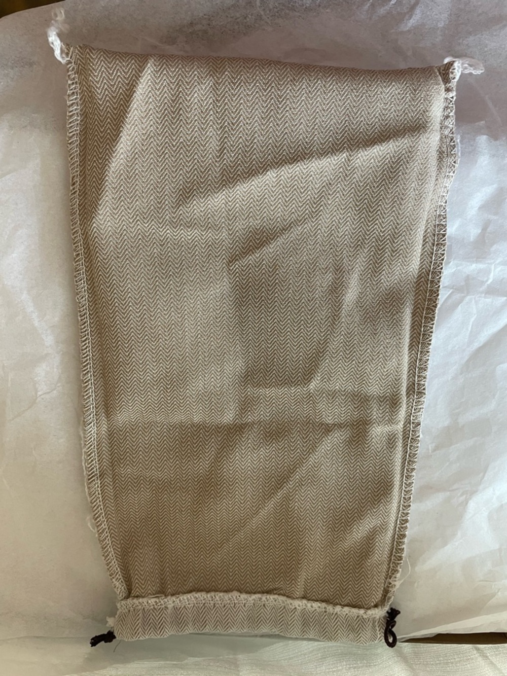 Hermès Drawstring Dust Bag 11.5 x 6 inches herringbone cotton 100% Authentic - Picture 5 of 9